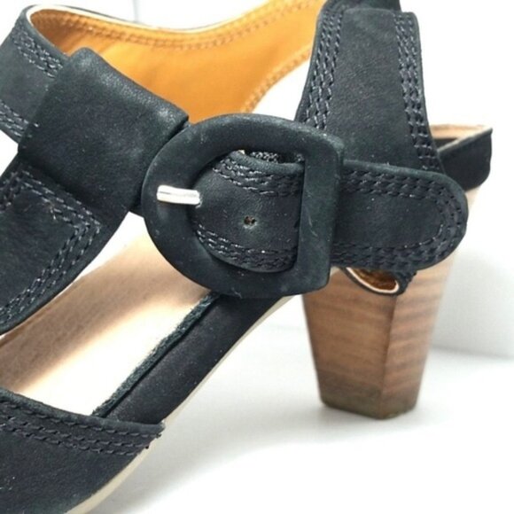 Ara T Strap Suede Heeled Sandals Black sz 8.5 - Picture 6 of 8